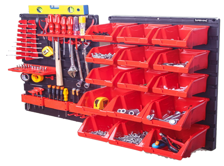Panou din plastic prindere pe perete pentru scule (35buc./set)