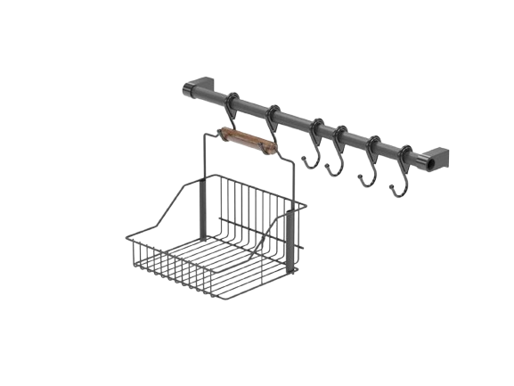 Suport din metal negru pentru polonice (SM028-B)