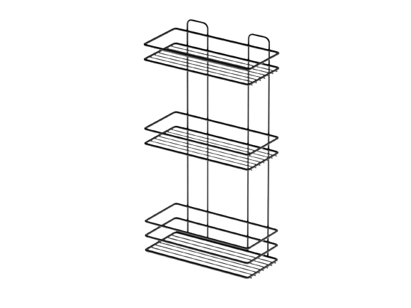 Suport din metal triplu pt. sampoane dreptunghiular negru (27CMx11CM)-SB006-B