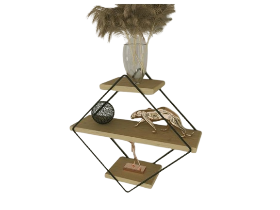 Suport din metal negru cu 3 polite pentru decoratiuni (SD005-B)