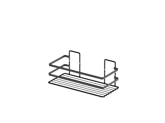 Suport din metal simplu pt. sampoane dreptunghiular negru cu rama (27CMx11CM)-(SB007-B)