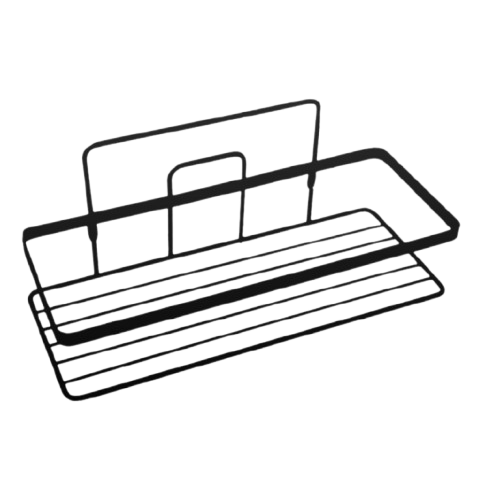 Suport din metal simplu pt. sampoane dreptunghiular negru cu rama (24CMx11CM)-(SB004-B)