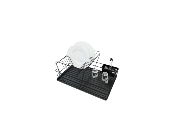 Suport din inox cu doua randuri pentru vase negru (SM005-B)