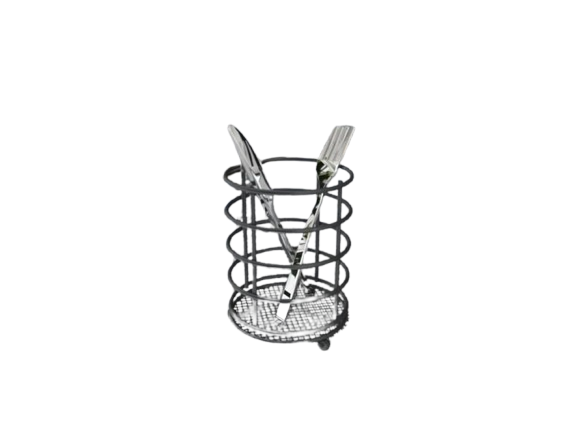 Suport din inox pentru tacamuri pe rotund negru (SM020-B)
