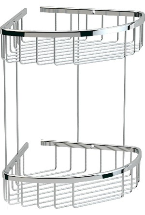 Suport din aluminiu dublu pt. sampoane pe colt crom (22CMx22CM)
