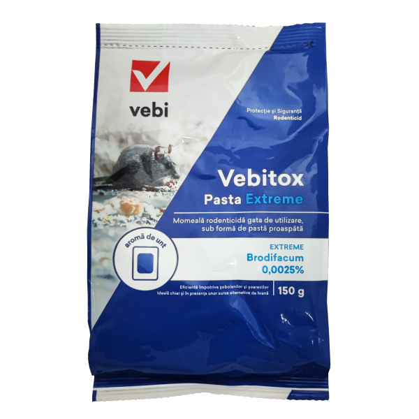 Otrava pentru soareci VEBITOX pasta extreme (150GR-54BUC./BAX)