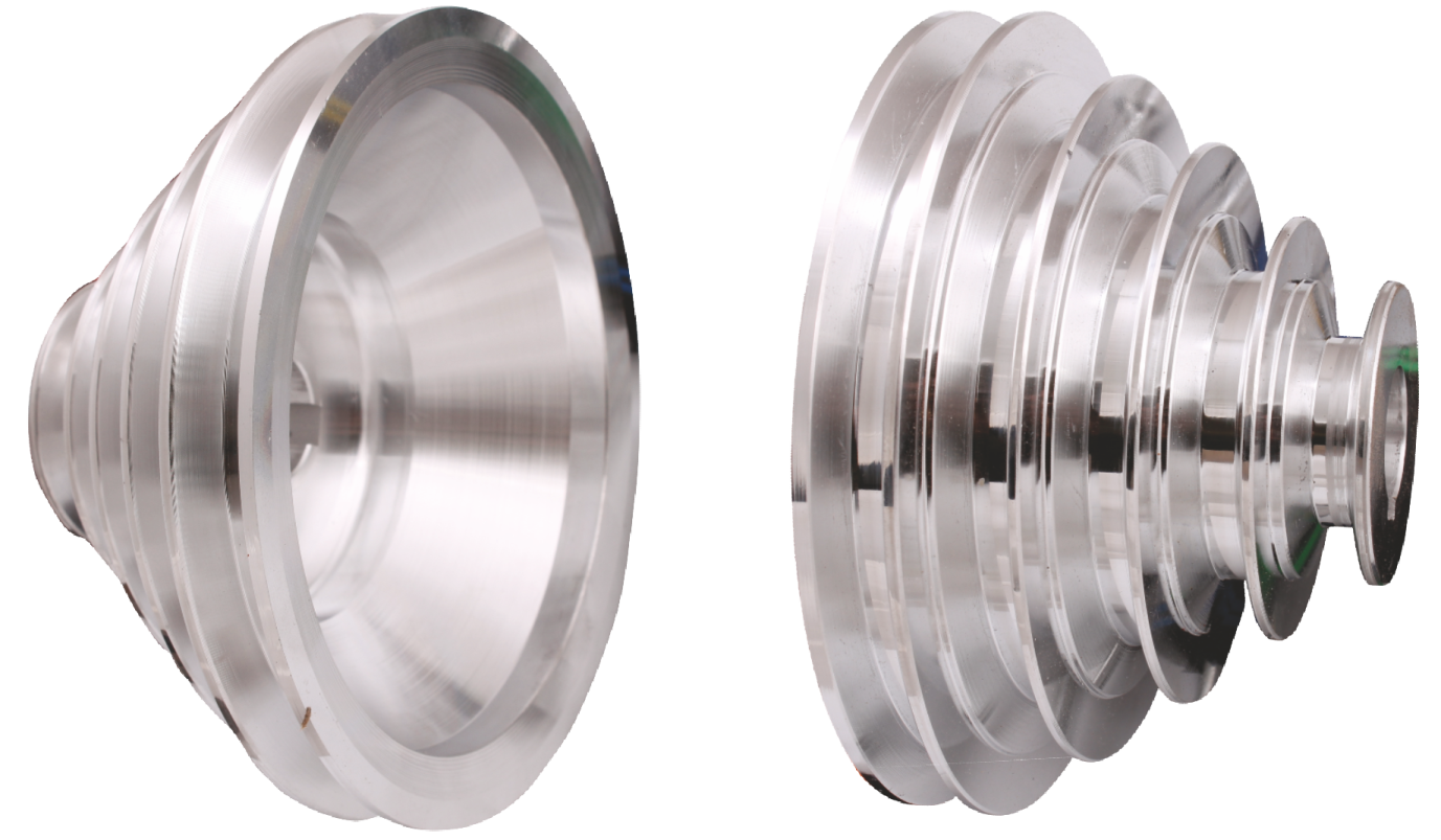 Fulie conica din aluminiu cu 5 canale