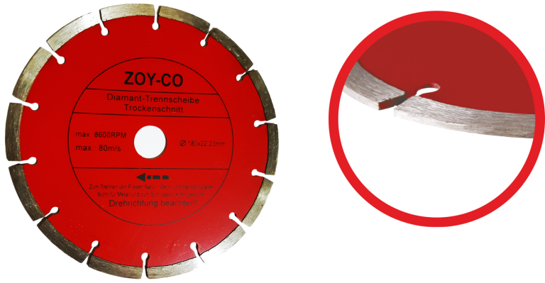 Disc diamantat intrerupt ZAY-CO (180MM)