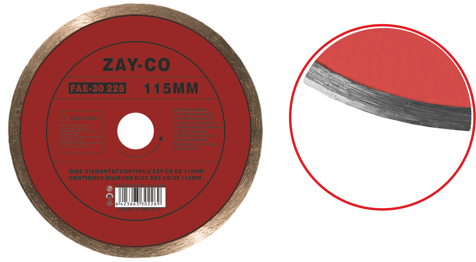 Disc diamantat continuu ZAY-CO (125MM)