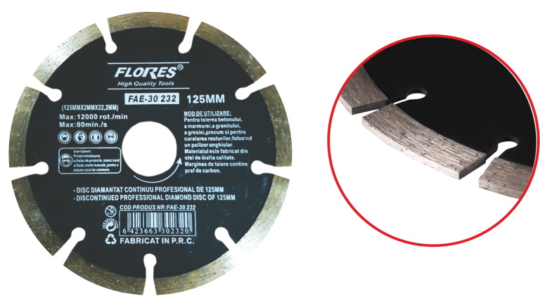 Disc diamantat profesional intrerupt (125MM)