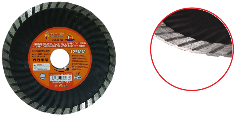 Disc diamantat Turbo continuu (125MM)
