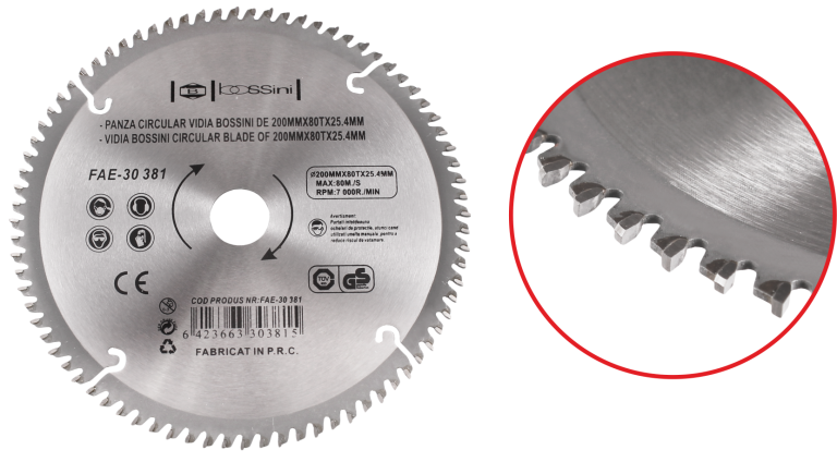 Panza circular vidia Bossini (180MMX24TX22,2MM)