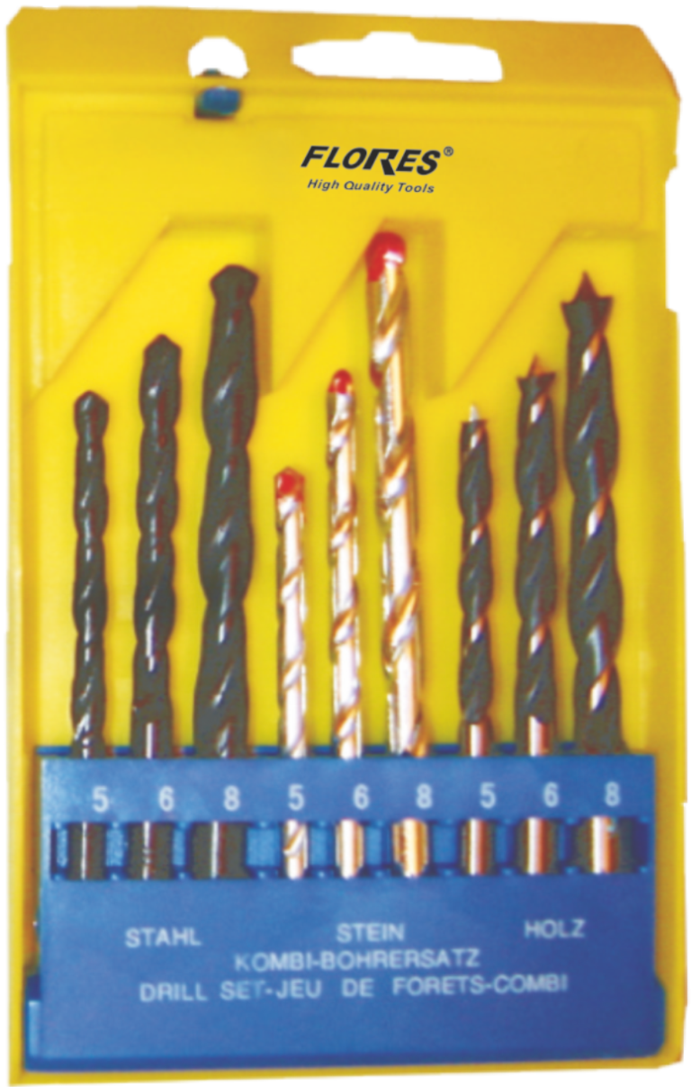 Trusa burghie combinate la cutie (9buc./set)