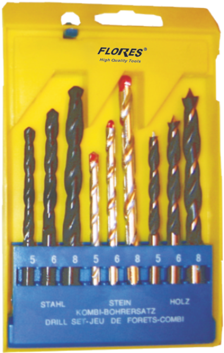 Trusa burghie combinate la cutie (9buc./set)