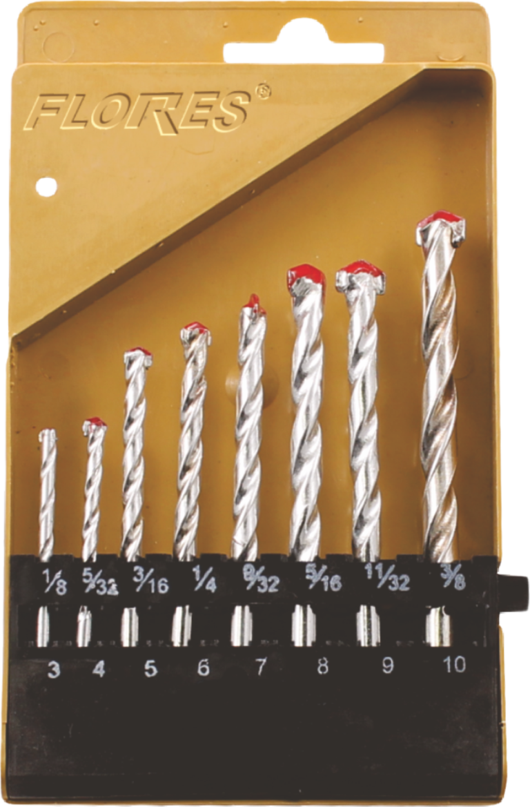 Trusa burghie pentru beton la cutie (8buc./set)