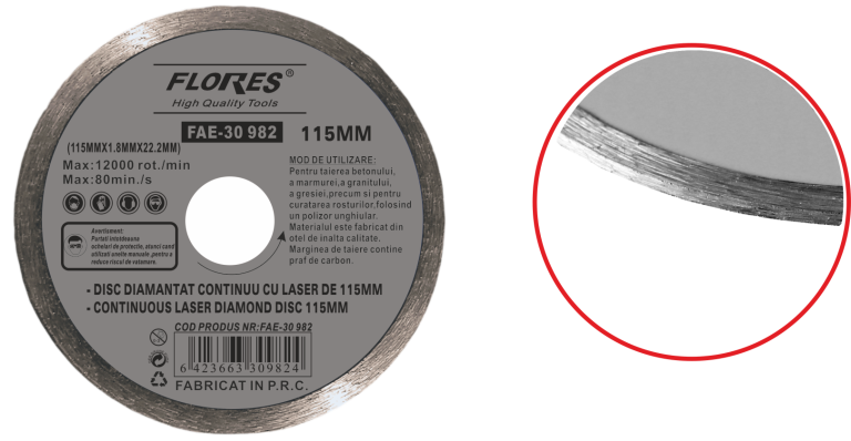 Disc diamantat continuu cu laser (180MM)