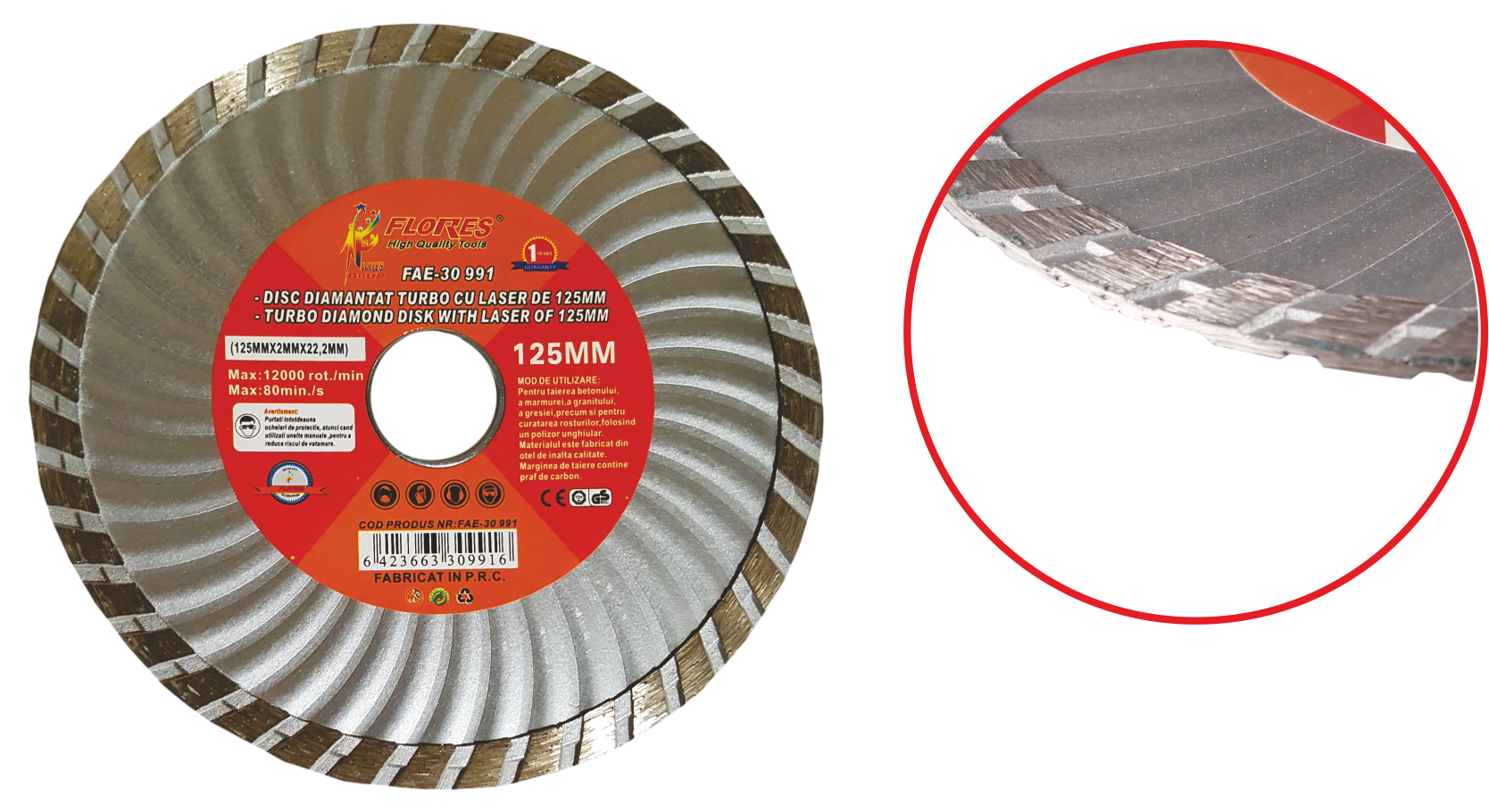 Disc diamantat Turbo cu laser (230MM)