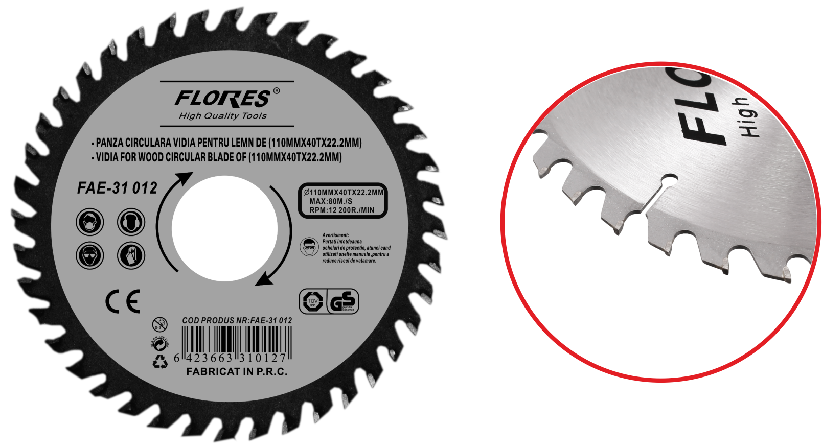 Panza circular vidia pentru lemn 40T (110MMx40Tx22.2MM)