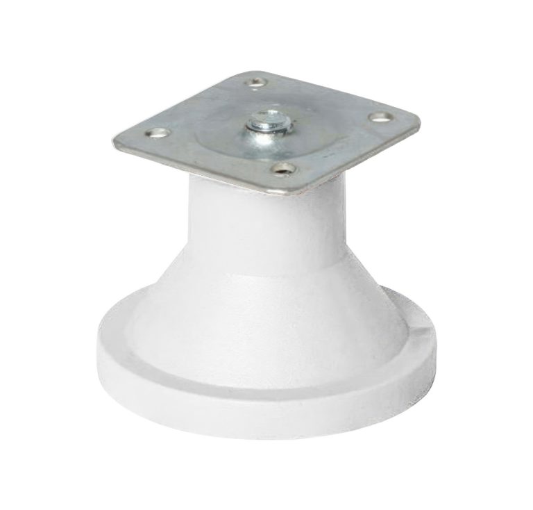 Picior mobila cu placa conic (alb)
