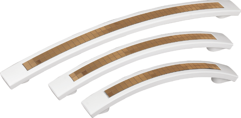 Maner alb+galben din plastic cu model (X5-93-128MM)