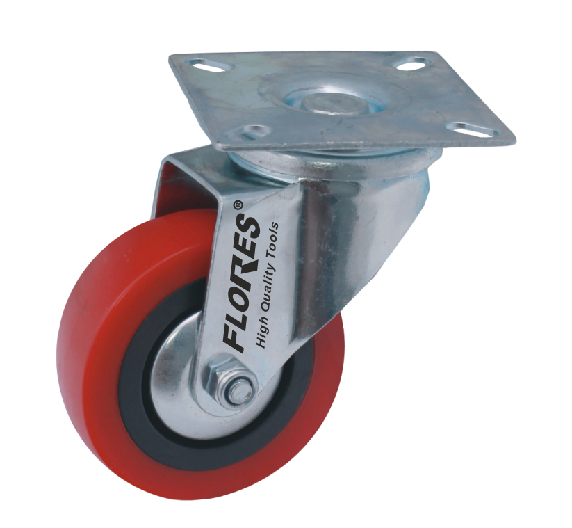 Roata pentru mobila siliconata rosie (2"x50MM)