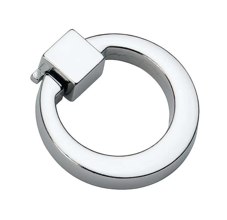 Butoni mobila din metal cu inel crom (R2570)