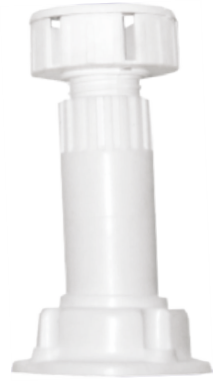 Picior mobila din plastic alb (120MM)