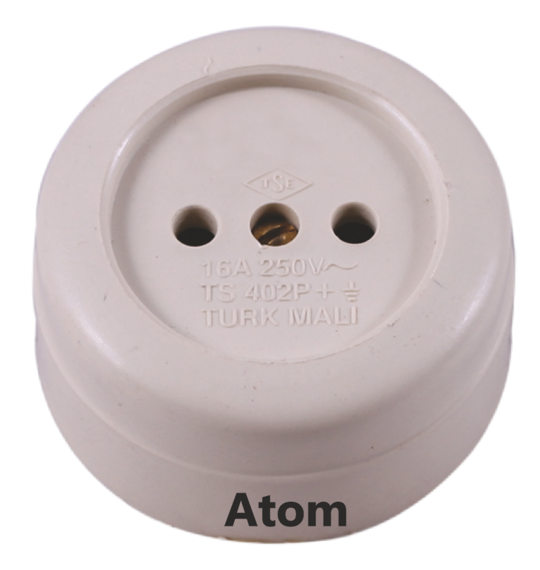 Priza fara impamantare rotunda Atom