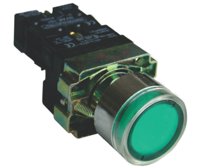 Buton electric pentru pornire verde
