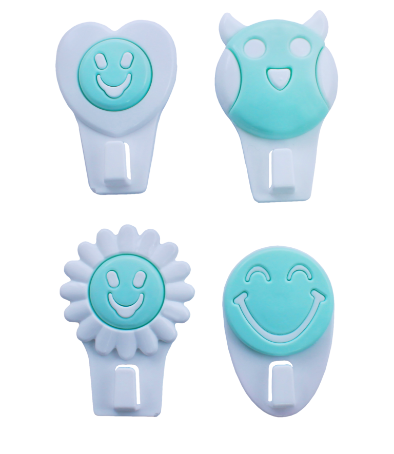 Cuier din plastic pentru baie 4 buc./set-(Y-189)