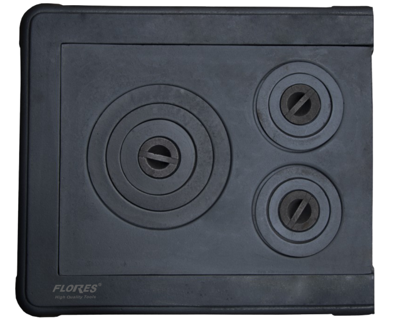 Plita din fonta pentru soba cu rama si 3 ochiuri (600MMx520MM)
