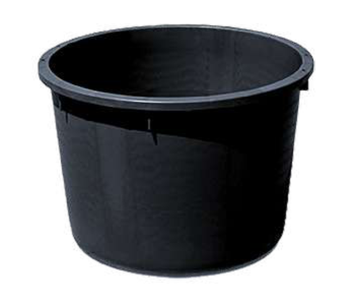 Vas rotund din plastic negru fara capac (350L)