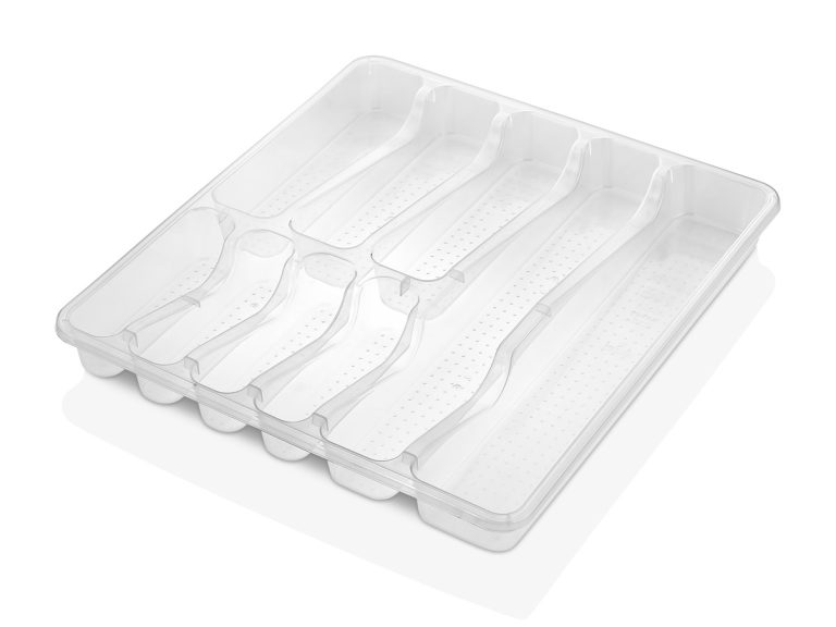 Suport din plastic transparent pentru tacamuri (mare)