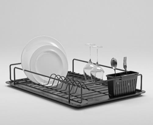 Suport din inox cu un rand pentru vase negru (NR.SM010-B)