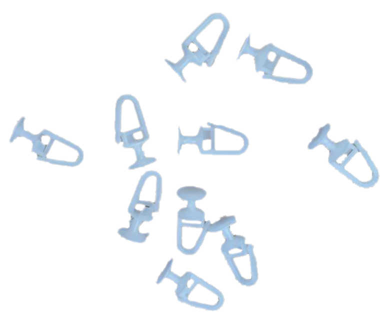 Clema pentru sina perdea cu clips-(1000buc./punga)