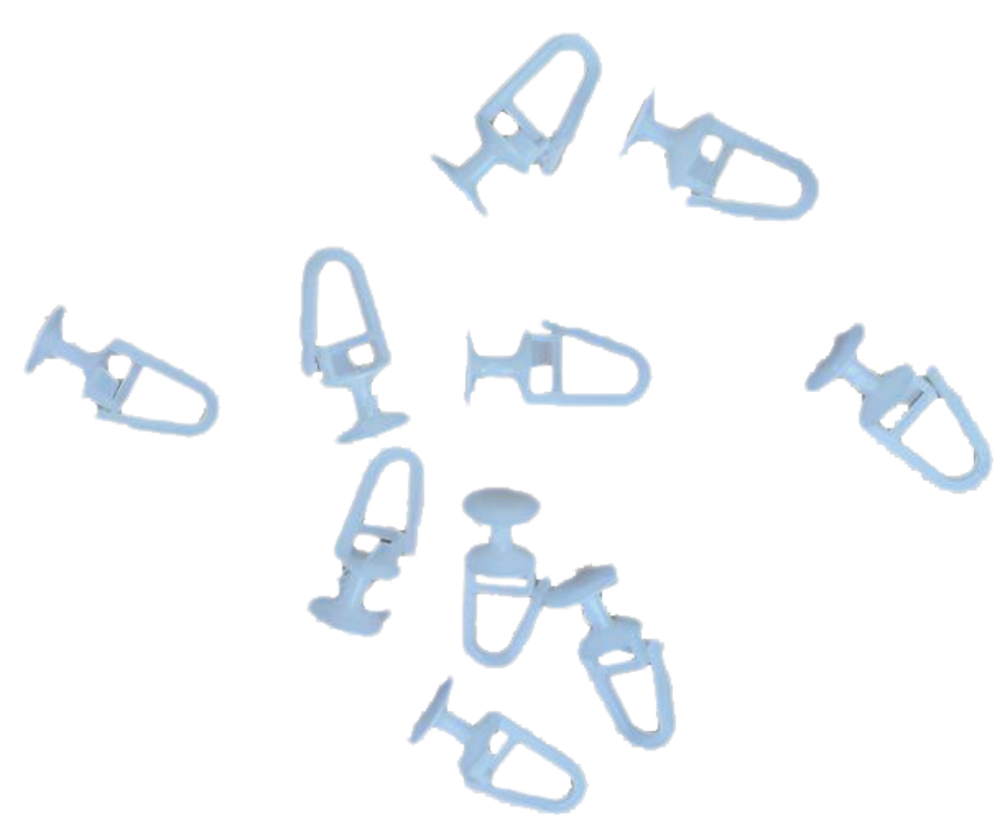 Clema pentru sina perdea cu clips-(1000buc./punga)