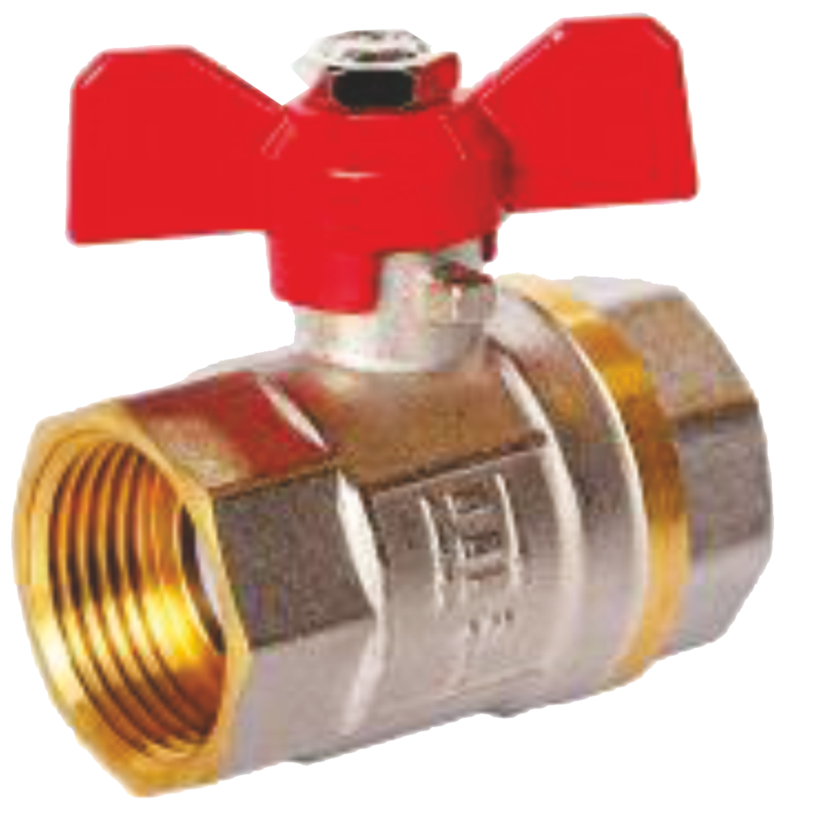 Robinet trecere pentru apa din bronz cu fluture (1/2 Fi+Fi)
