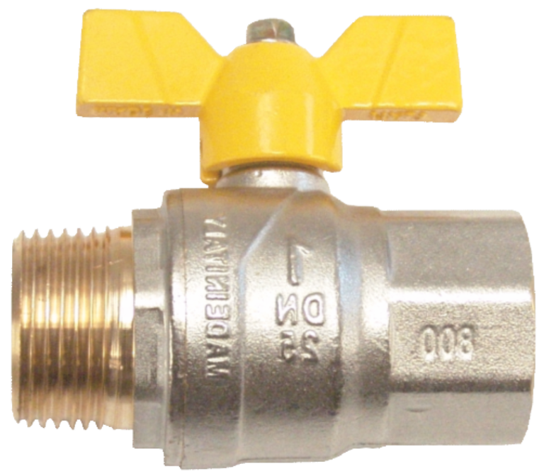 Robinet trecere pentru gaz din bronz cu fluture (3/4 Fi+Fe)