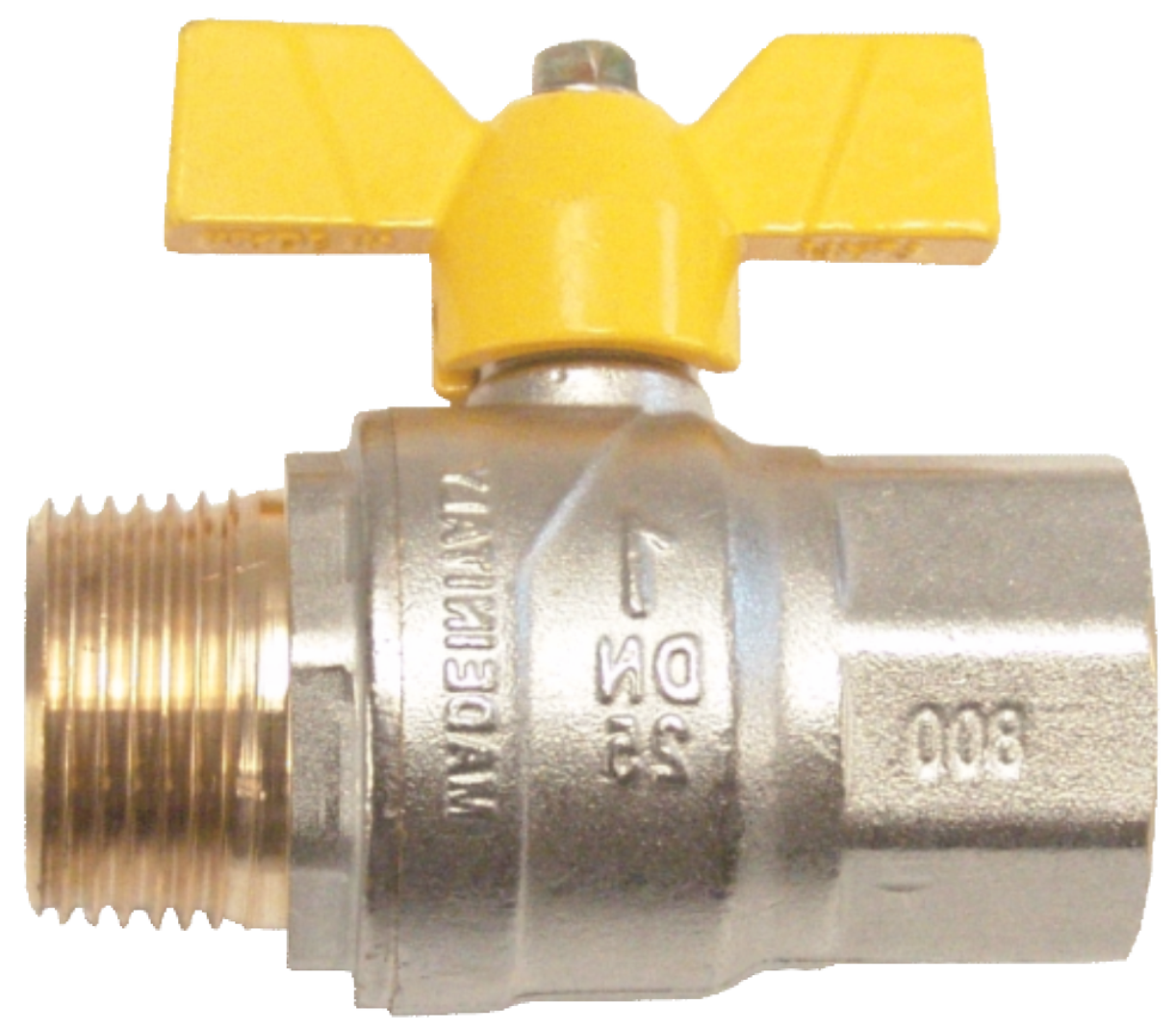 Robinet trecere pentru gaz din bronz cu fluture (1" Fi+Fe)