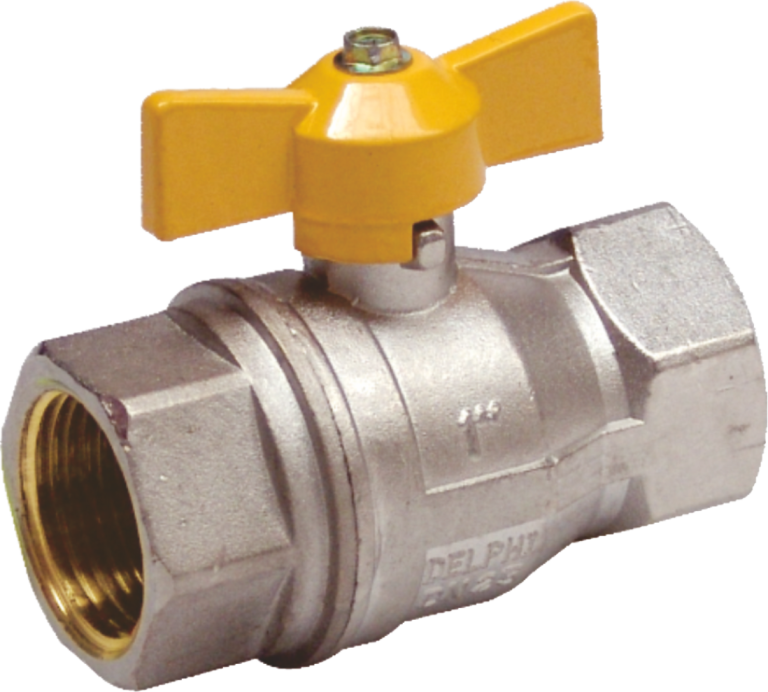 Robinet trecere pentru gaz din bronz cu fluture (1/2 Fi+Fi)