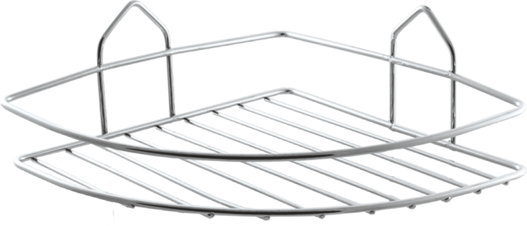 Suport din metal simplu pt. sampoane pe colt crom (22CMx22CM)-SB001-C