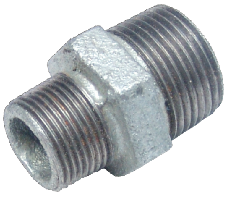 Niplu redus din zinc pentru apa (1"1/2 x 1"1/4)