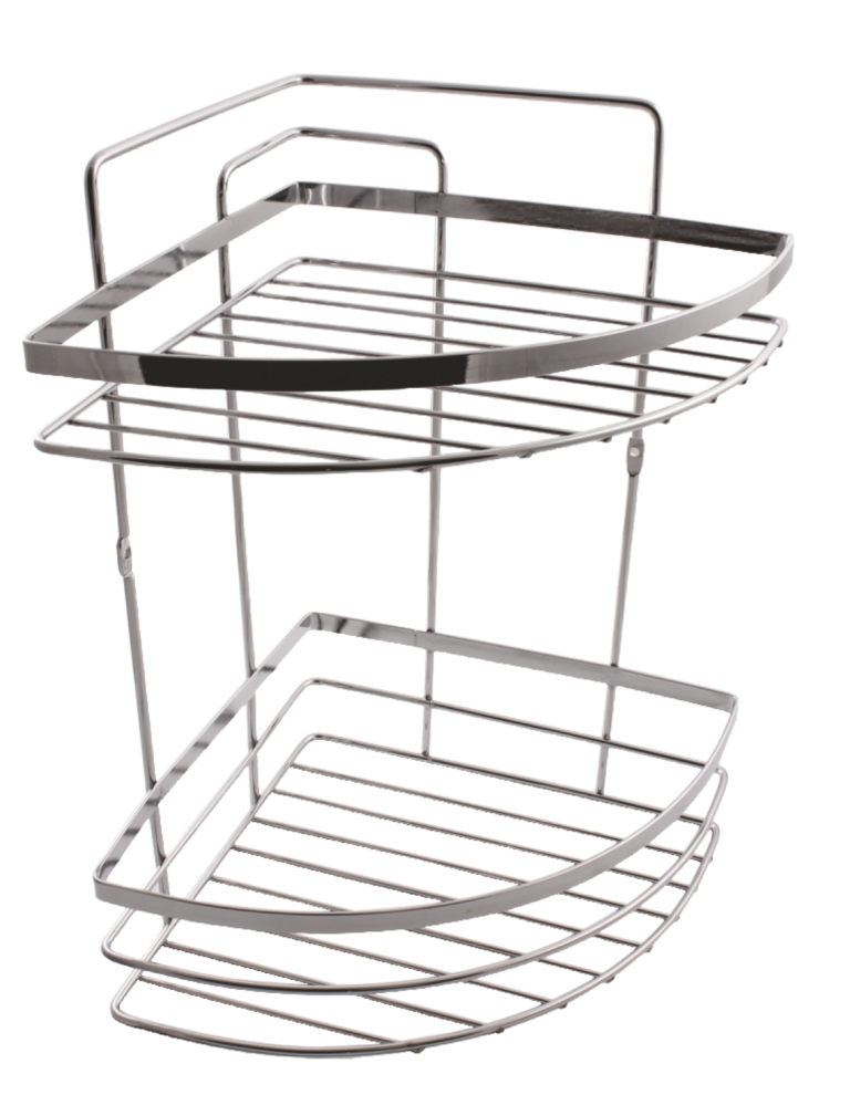 Suport din metal dublu pt. sampoane cu rama pentru colt (22CMx22CM)-SB052-C