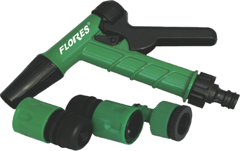 Pistol cu accesorii pentru furtun (1/2-4 buc./set)