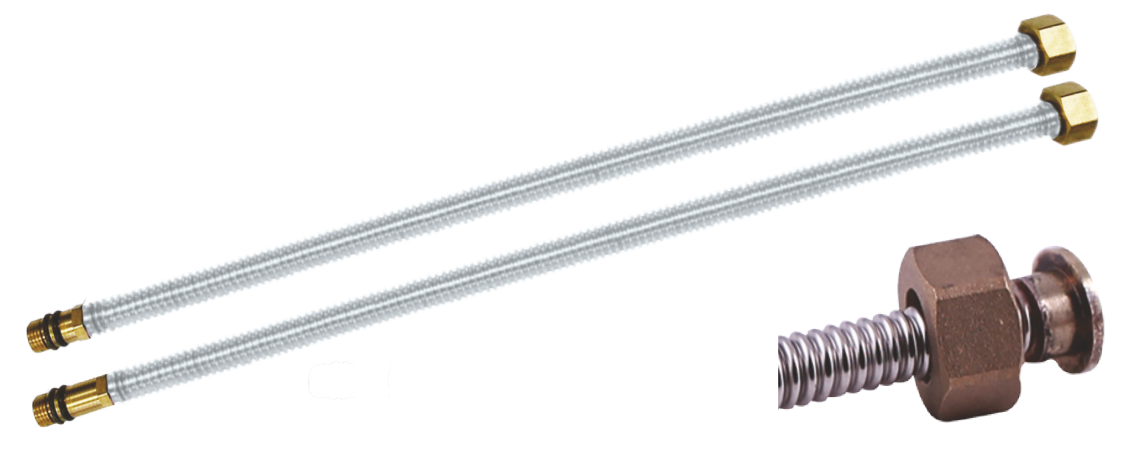 Racord apa metalic din bronz cu inox (1/2-50CM-Fi)