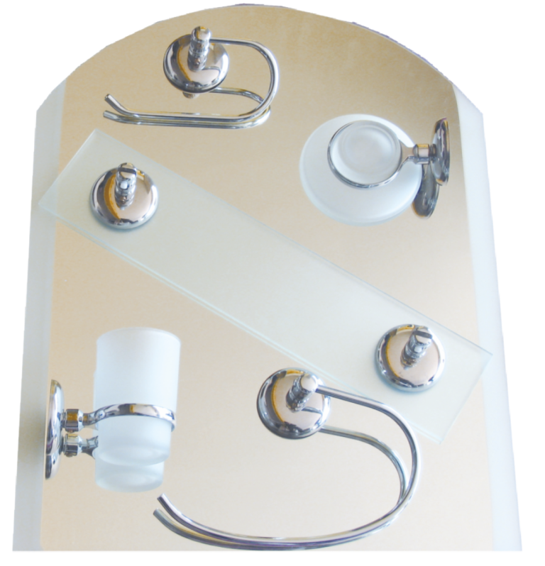 Accesorii pentru baie cu oglinda crom (Nr.240)