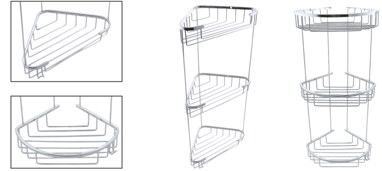 Suport inox triplu pt sampoane (18CMx18CM-Nr.S-203-Nr.A-22203)