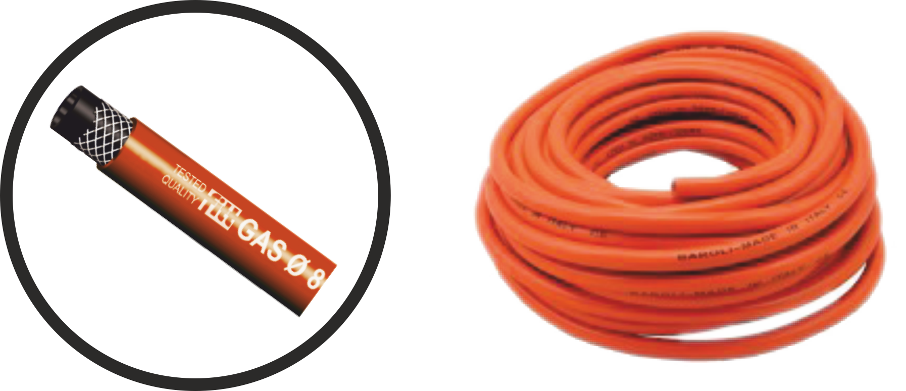 Furtun pentru gaz portocaliu (8MM-25M./Rola)