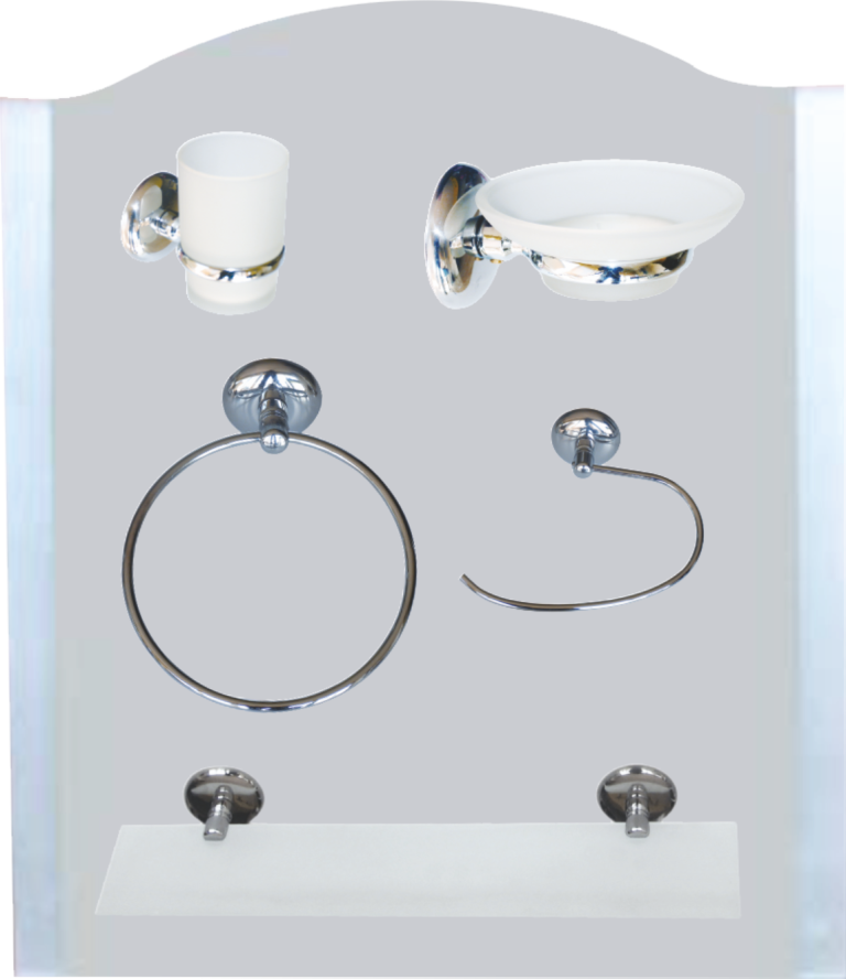 Accesorii pentru baie cu oglinda crom (Nr.244-6buc./set)