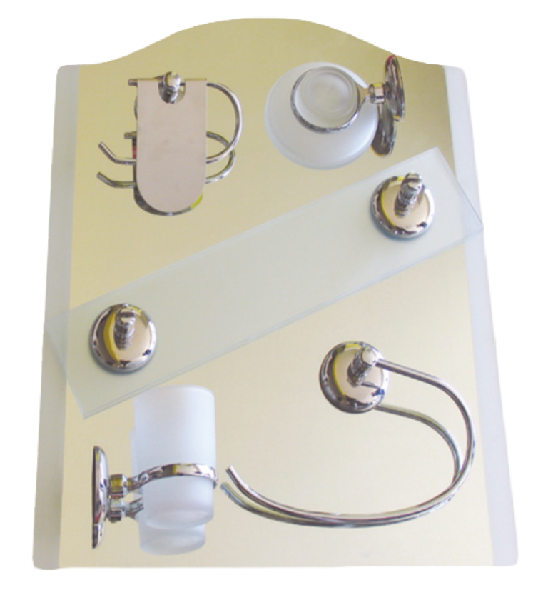 Accesorii pentru baie cu oglinda crom (Nr.245-6buc./set)